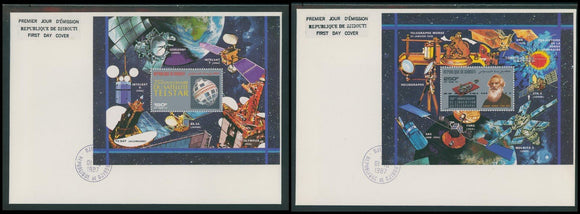 Djibouti Scott #C233a-C234a FIRST DAY COVERS Telstar, 25th ANN $$