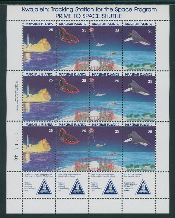 Marshall Islands Scott #208a MNH SHEET of 4 STRIPS NASA 30th ANN CV$8+