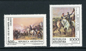 Argentina Scott #1227-1228 MNH Jose de San Martin 200th Birth ANN CV$5+