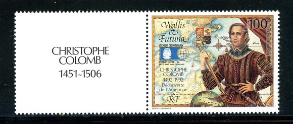 Wallis & Futuna Scott #C169 MNH w/LABEL World Columbian Stamp EXPO $$ os1