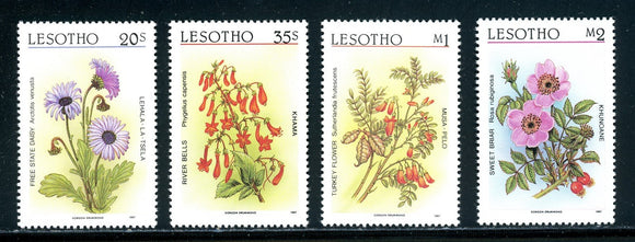 Lesotho Scott #586-589 MNH Flowers FLORA CV$6+ ISH-1