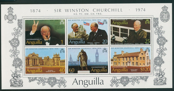 Anguilla Scott #198a MNH S/S Sir Winston Churchill Birth Centenary $$