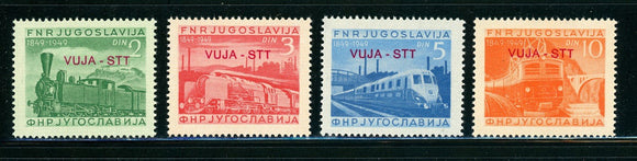 Trieste Zone B Scott #17-20 MNH OVPT VUJA-STT Railroads ANN CV$28+