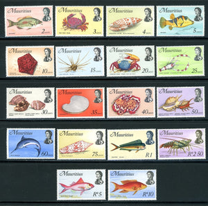 Mauritius Scott #339-356 MNH 1969 Definitive Set COMPLETE Marine Life CV$31+