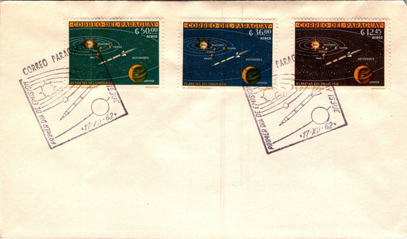 Paraguay Scott #733-735 FIRST DAY COVER SPACE Solar System 12.45g-50g $$ 377341