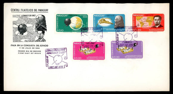 Paraguay Scott #959-963 FIRST DAY COVER Italian Contributors to Space $$ 377366