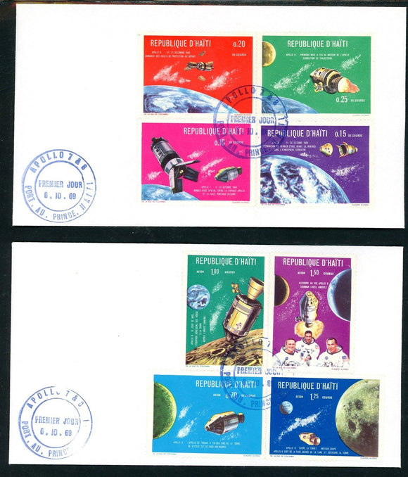 Haiti Scott #624-624G FIRST DAY COVERS Apollo Space Missions $$ 378186