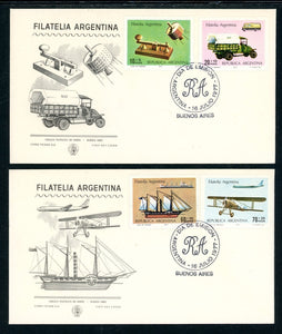 Argentina Scott #B69-B72 FIRST DAY COVERS Communication Plane Ship $$ 378220