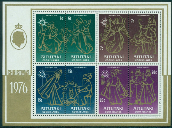 Aitutaki Scott #142b MNH S/S Christmas 1976 $$ 380958