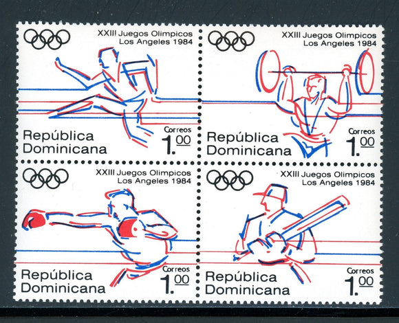 Dominican Republic Scott #911a MNH BLOCK OLYMPICS 1984 Los Angeles CV$18+ 381083