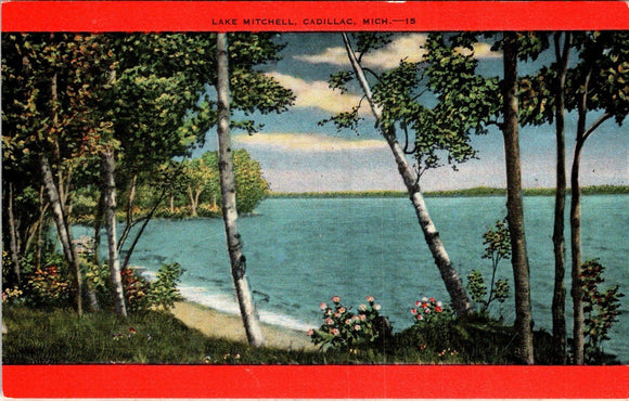 Postcard Lake Mitchell Cadillac MI, unaddressed $$ 383318 ISH