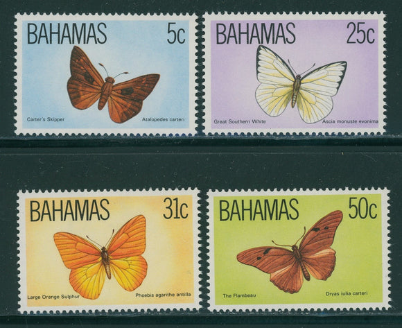 Bahamas Scott #539-542 MNH Butterflies Insects FAUNA CV$9+ 384705