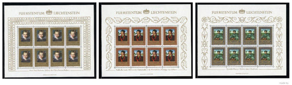 Liechtenstein Scott #817-819 MNH SHEETS Art from Princely Collections CV$26+