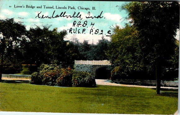 Postcard 1909 Lincoln Park Chicago IL to Portland OR $$ 395874