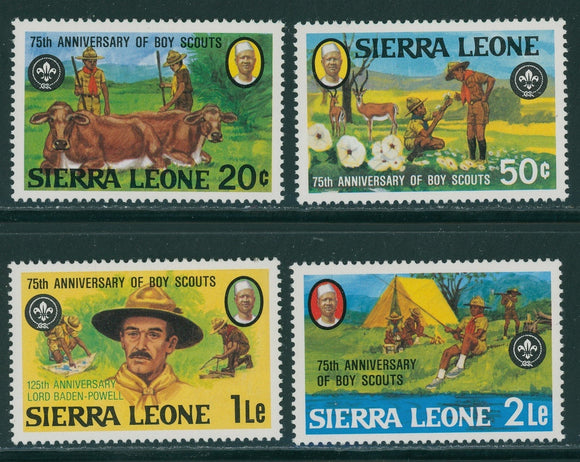 Sierra Leone Scott #535-538 MNH By Scouts 75th ANN CV$6+ 396242