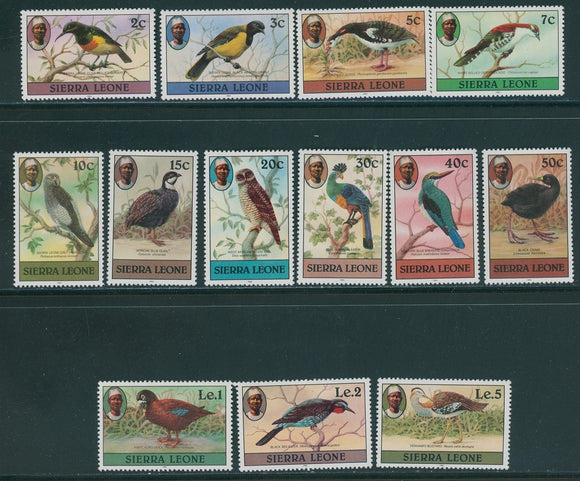 Sierra Leone Scott #464b-476b MNH 1982 Birds FAUNA CV$44+ 396252