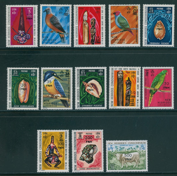 New Hebrides (BR) Scott #217-229 MNH Paris OVPTS Birds Fauna ART CV$39+ 396304