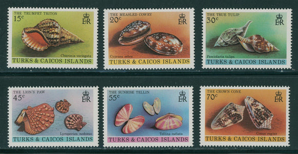 Turks & Caicos Scott #435-439 MNH Seashells Marine Life CV$2+ 406623