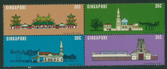 Singapore Scott #299-302 MNH BLOCK National Monuments CV$2+ 406668