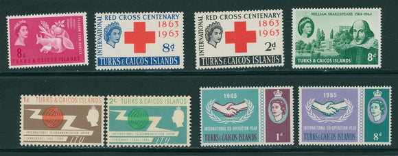 Turks & Caicos Scott #138-145 MNH 1963-'65 Red Cross CV$2+ 406767
