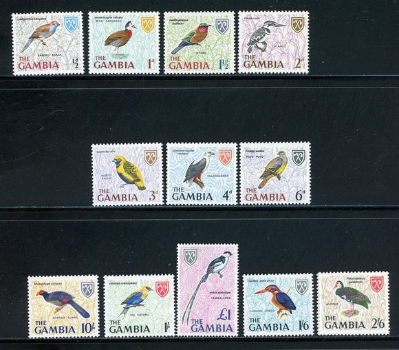 Gambia Scott #215-227 MNH 1966 Birds Definitives COMPLETE CV$10+ 410035 ISH