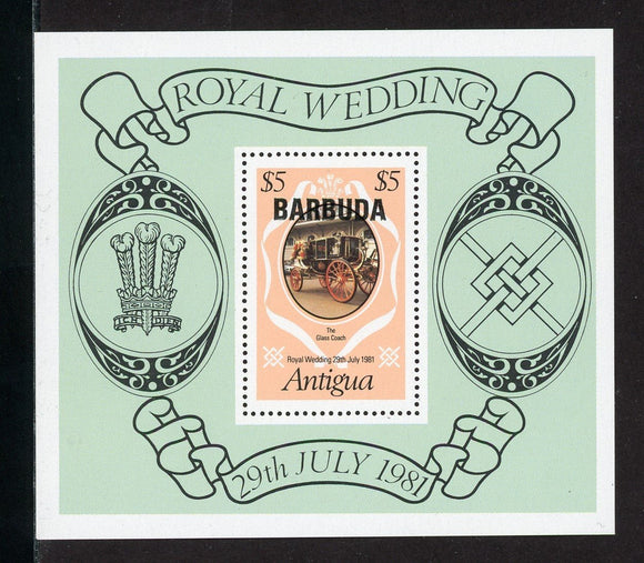 Barbuda Scott #500 MNH S/S Prince Charles Lady Diana Wed $$ 414264