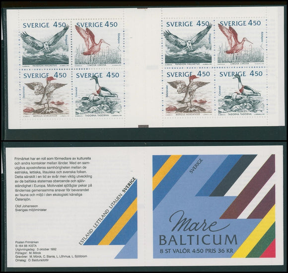 Sweden Scott #1978a MNH BOOKLET Birds of the Baltic CV$15+ 417345