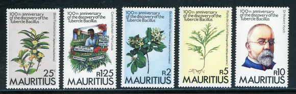 Mauritius Scott #553-557 MNH Bacillus Discovery Centenary CV$7+ 417457
