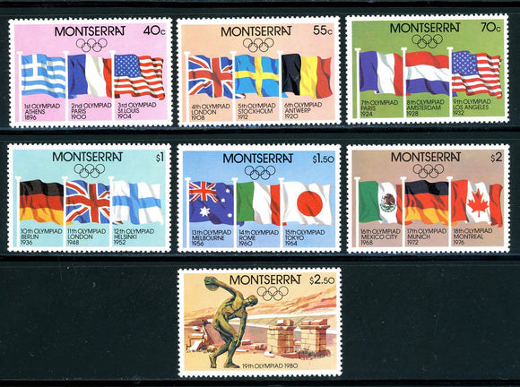 Montserrat Scott #421-427 MNH OLYMPICS 1980 Moscow CV$3+ 417479
