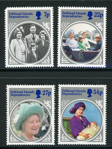 Falkland Islands Dependency Scott #1L92-1L95 MNH Queen Mother 85th CV$4+ 417515