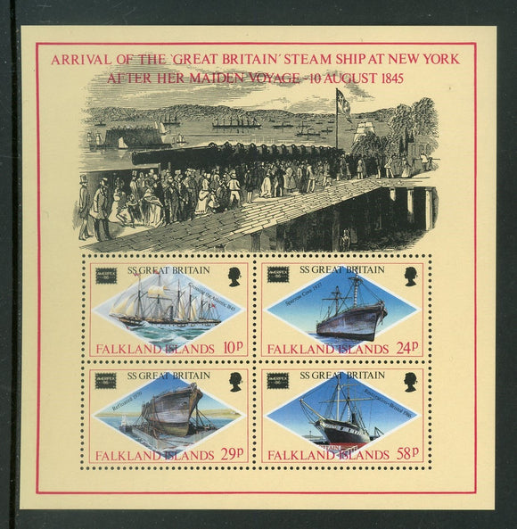Falkland Islands Scott #449a MNH S/S AMERIPEX '86 Stamp EXPO CV$3+ 417530