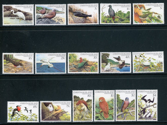 Christmas Island Scott #117-132 MNH 1982-'83 Birds FAUNA CV$16+ 417601