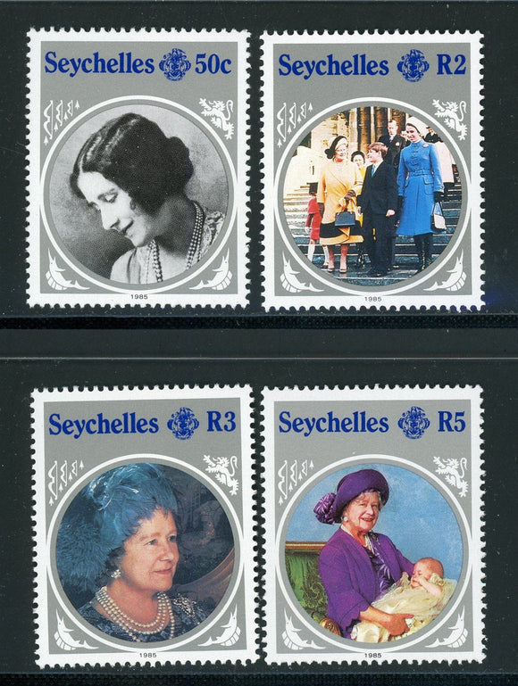 Seychelles Scott #567-570 MNH Queen Mother Elizabeth 85th B'day CV$3+ 420396