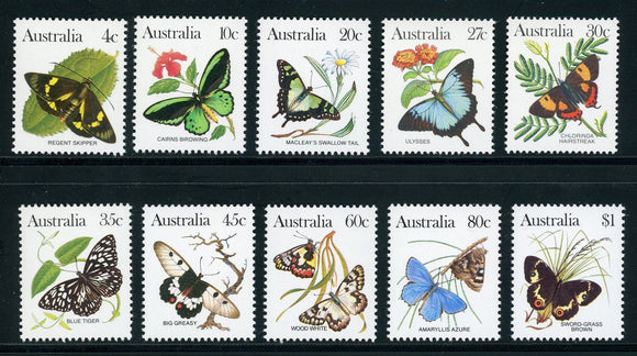 Australia Scott #872-880 MNH Butterflies Insects FAUNA CV$9+ 420618
