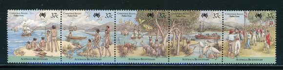 Christmas Island Scott #213 MNH STRIP Australia Bicentennial CV$10+ 420729