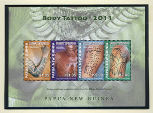 Papua New Guinea Scott #1572 MNH SHEET of 4 Body Tattoos CV$13+ 427412