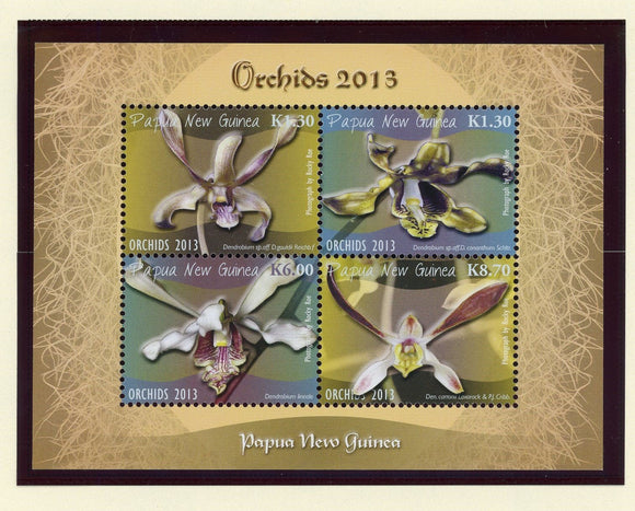 Papua New Guinea Scott #1695 MNH SHEET of 4 Orchids Flowers FLORA CV$15+ 427453