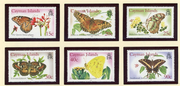 Cayman Islands Scott #939-944 MNH Butterflies Insects FAUNA CV$8+ 427476