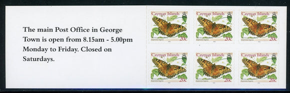 Cayman Islands Scott #946 SA BOOKLET Butterflies Insects FAUNA 20c CV$9+ 427479