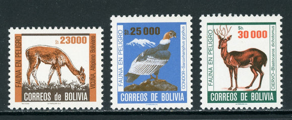 Bolivia Scott #715-717 MNH Endangered Wildlife FAUNA CV$3+ 427653