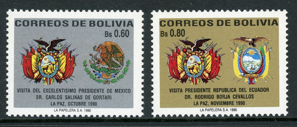 Bolivia Scott #813-814 MNH Visit of Pres of Mexico Arms CV$4+ 429931