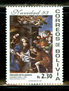 Bolivia Scott #901E-901G MH Christmas 1993 CV$25+ 429953