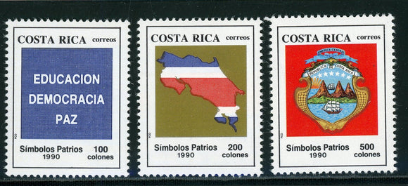 Costa Rica Scott #427-429 MNH Patriotic Symbols Flag Map Arms CV$38+ 430134