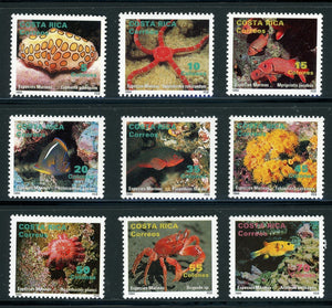 Costa Rica Scott #466-474 MNH Fish Marine Life FAUNA CV$29+ 430151