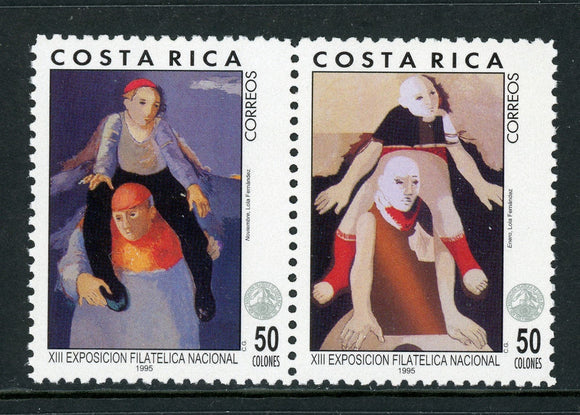 Costa Rica Scott #484a MNH PAIR National Philatelic EXPO Art CV$13+ 430157