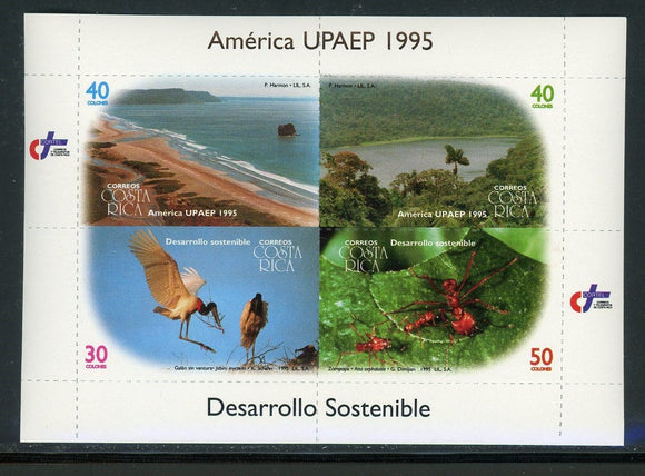 Costa Rica Scott #488a MNH S/S America Issue UPAEP Fauna Flora CV$13+ 430159