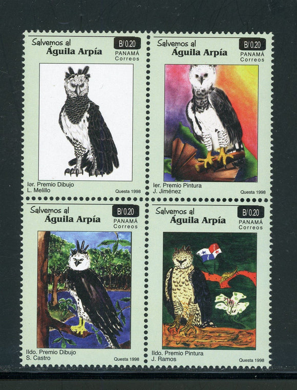 Panama Scott #867 MNH BLOCK Protection of Harpy Eagles Birds CV$6+ 430358