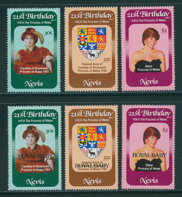 Nevis Scott #150-155 MNH Princess Diana $$ 434867