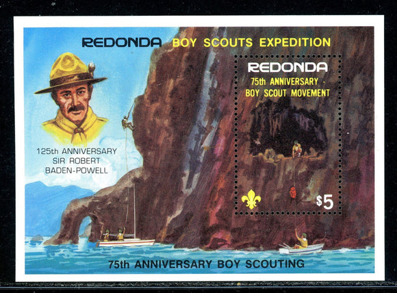 Redonda OS #111 MNH S/S Boy Scouts 75th ANN $$ 434931