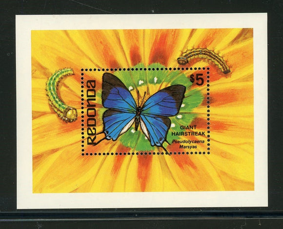 Redonda OS #129 MNH S/S Butterflies Insects FAUNA $$ 434954